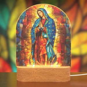 Lámpara María madre de Jesucristo LED Nuestra Señora de Guadalupe Virgen de Guadalupe Noche católica luz sagrada Santísima Virgen María Madonna