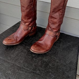FRYE/ Mens Leather Harness Boots /Men&#39;s brown leather boots  US sz 10 1/2 D.