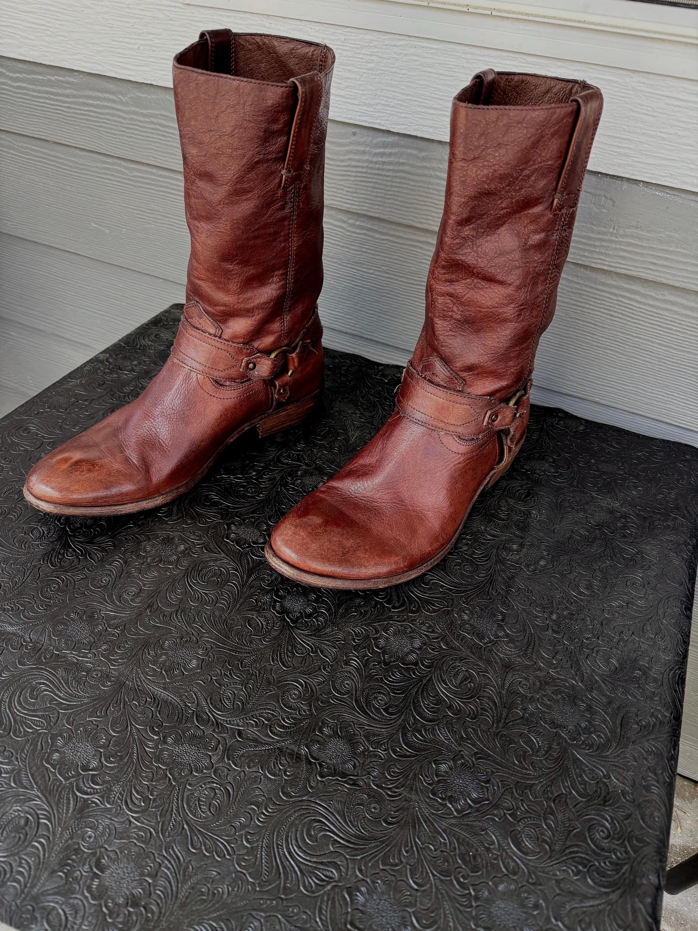 Frye Men\'s Brown Leather Harness Boots Frye & Co. Roger Harness Boot - Free Shipping | DSW main image 2
