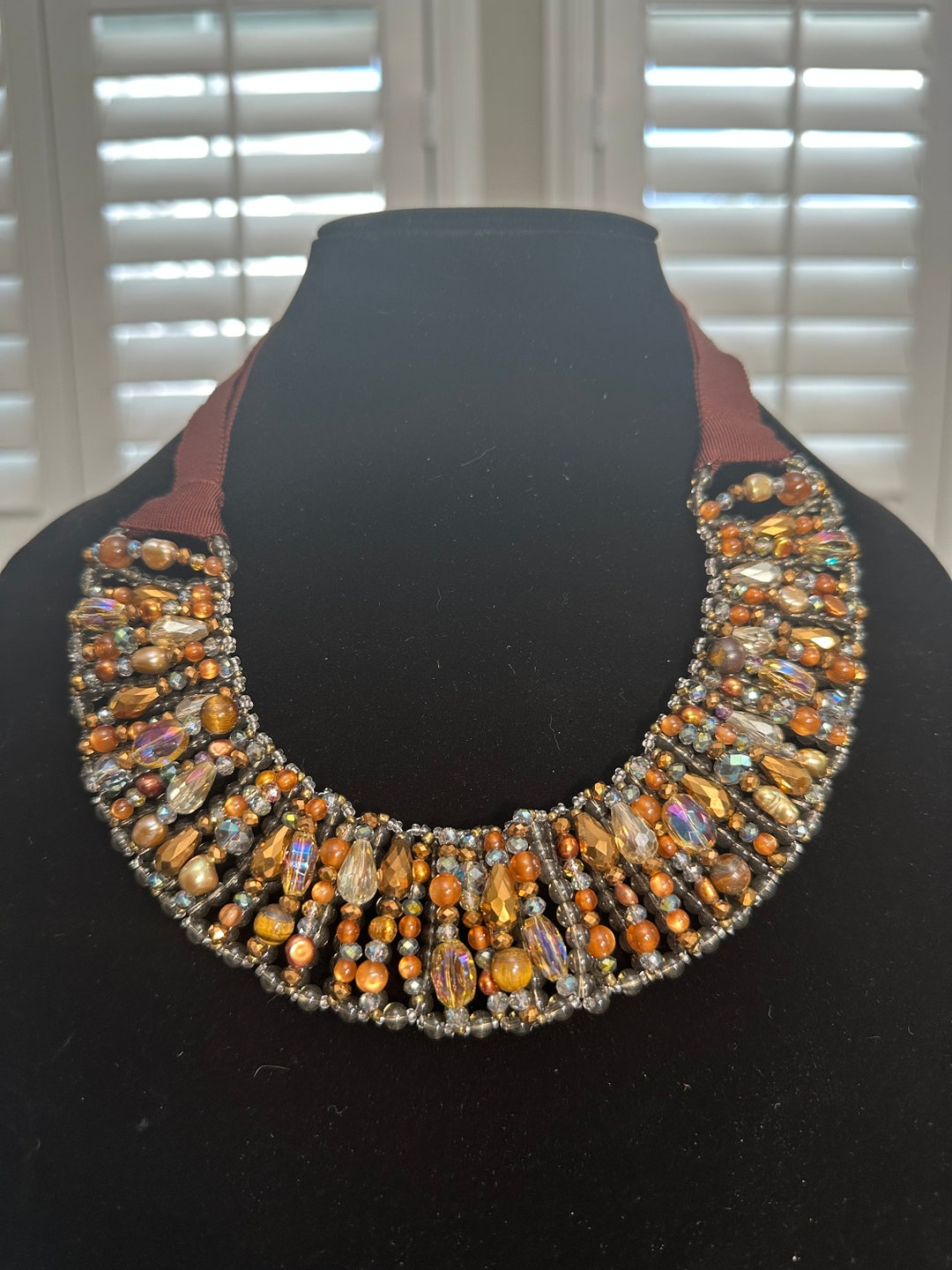 Talbots Neckless Talbots Multicolor Fall Choker Statement Necklace NWT RARE! - Etsy
