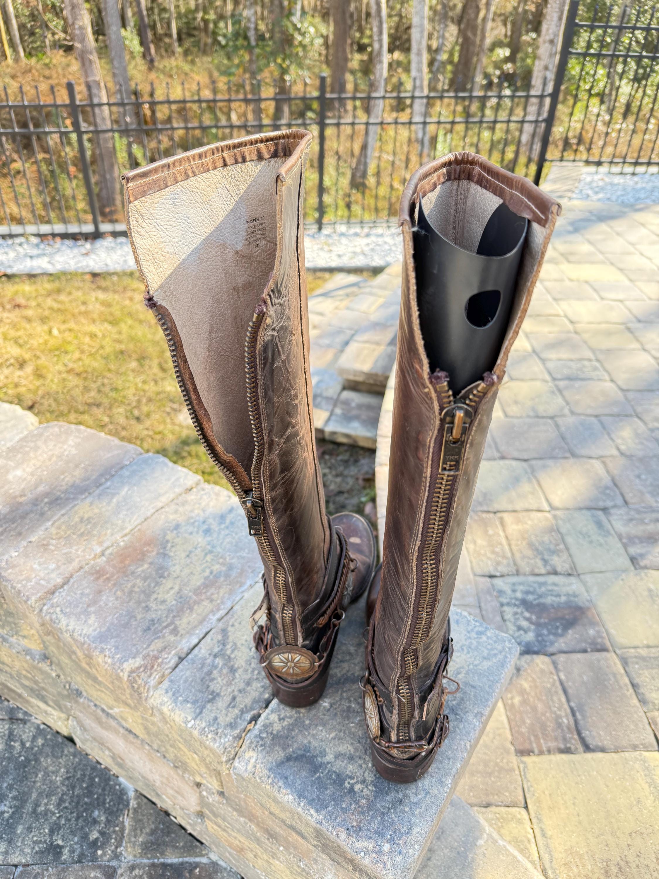 Freebird by Steven Aspen Brown Leather Cowgirl Boots, Chain 