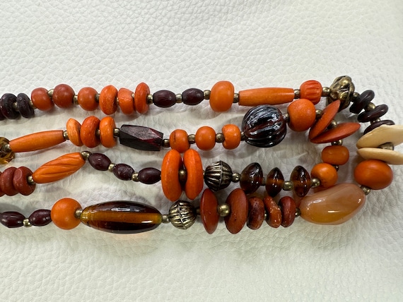 Vintage necklace /beads /glass, wood stunning, un… - image 10