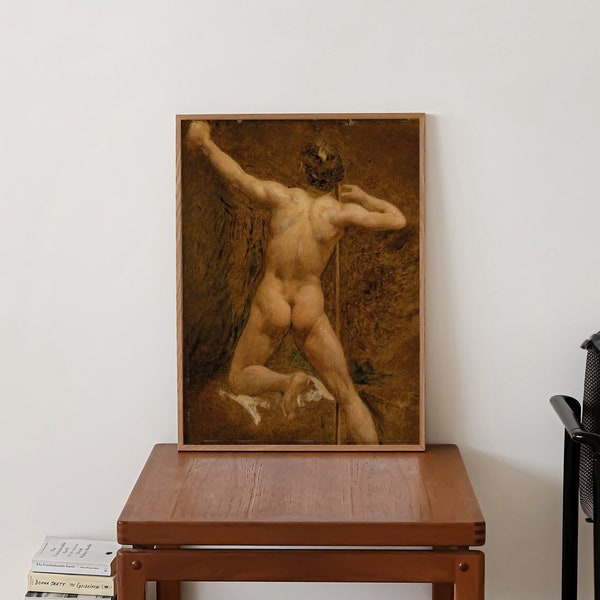 Male Nude William Etty | Homosexual Male Painting, Vintage Naked Man Print, Queer Poster, Homoerotic Artwork LGBT Picture Wall Art Gift