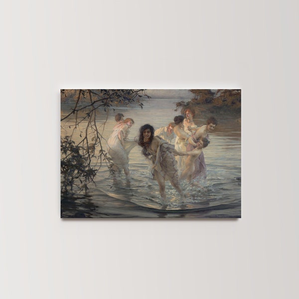 The Dancing Nymphs Paul Chabas | Vintage Fairy Folk Painting, Greek Mythology Print Antique Greek Folklore Art Wall Poster Artwork