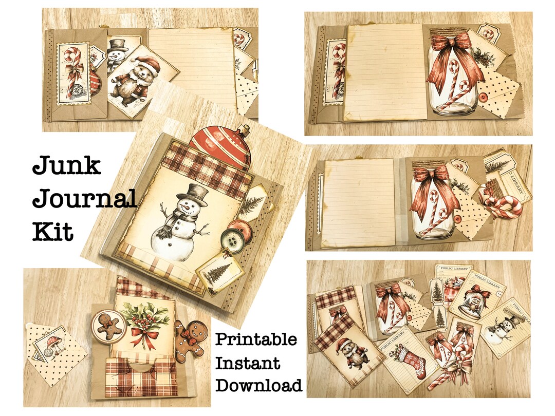Rustic Christmas Junk Journal Kit: Printable Ephemera (digital Download ...
