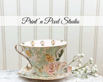 Mall för 3D-tekopp ~ Festdekor ~ Mors dag ~ Bröllop ~ Babyshower ~ Födelsedag ~ DIY