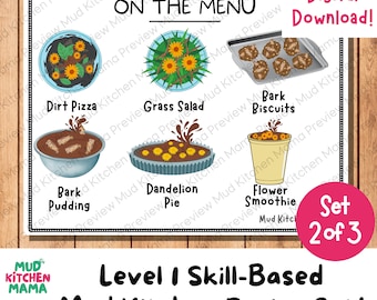 Beginner Mud Kitchen Recipe Set 2/3, Fun Learning Resource, Outdoor Forest School, Montessori, Homeschool, Creative Printable, Pretend Play