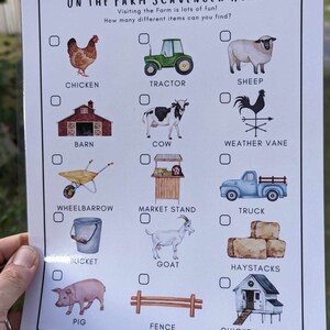 Farm Scavenger Hunt for Kids, Outdoor Activity and Nature Study for ...