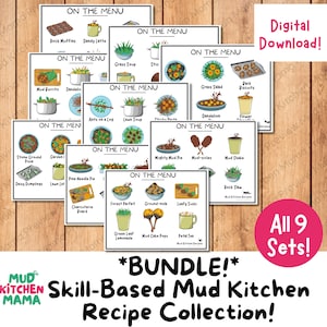 BUNDLE! Complete Skill-Based Mud Kitchen Recipe Collection! Learning Resource for Outdoor Forest School, Montessori, Homeschool, Preschool