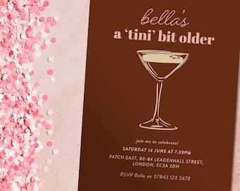 Espresso Martini Birthday Invitation: Customizable Cocktail Party (Digital Download)