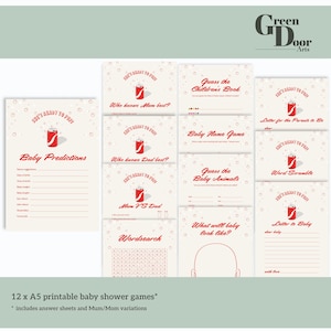 Baby Shower Party Game Bundle &quot;Ready to Pop&quot; | Printable Modern Baby Shower Trivia Games | Coca Cola Soda Baby Shower Activities Download