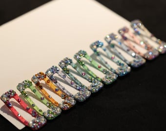 Colección Golden Satin Era / Pinzas para pelo de mascotas rectangulares con brillo prismático