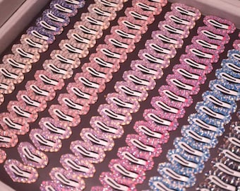 Luxury Velvet Series Heart Pet Hair Clips with Swarovski Crystals