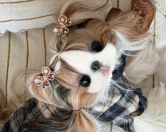 Sweet Twin Bow Pet Hair Clip Set