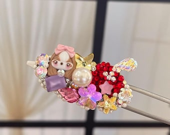 Sweetie Sparkle Handmade Hair Clip with Swarovski Crystals