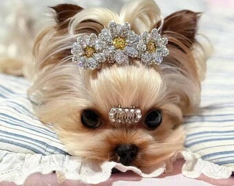 Crystal Daisy Pet Hair Clips & Accessories - Spring Limited Edition