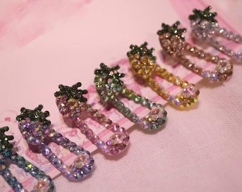 Strawberry Teardrop Pet Hair Clip with Swarovski Crystals