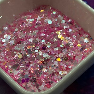 Tucana Pastel Pink Chunky Mix Iridescent Glow Glitter