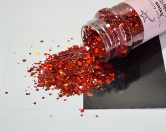 Antares Red Holographic Chunky Mix Glitter