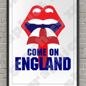 01 Come on England. English Flag. St George&#39;s Flag Poster.