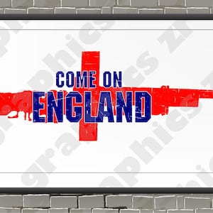 02 Come on England. Distressed England Flag. St. George&#39;s Flag Poster.