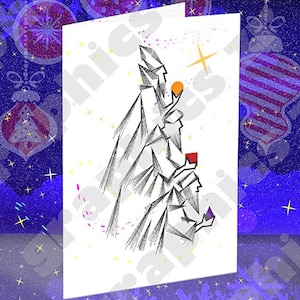 We Three Kings. Three Wise Men Christmas Card.