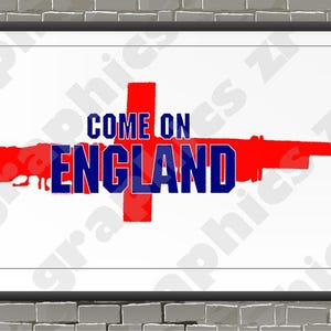 01 Come on England. England Flag. St George&#39;s Flag Poster.