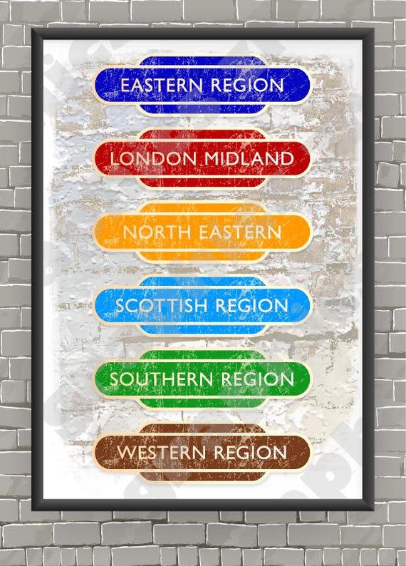 Réplica De Señal Tipo Tótem Ferroviario Británico - Tamaño Mediano (23 Pulgadas) Personalizable