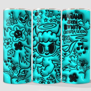 Inflated Puffy Puff - Karol G - Mañana Sera Bonito - 20 oz Skinny Tumbler Wrap - Straight & Tapered Sublimation - Digital Download PNG