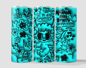 Karol G Tumbler Wrap - Mañana Sera Bonito, 20 oz Skinny (Digitaler Download PNG)
