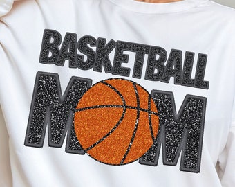 Basketball Mom PNG I Glitter Basketball PNG I Basketball Game Day PNG I Faux Sequins Png I Faux Glitter Png I Mother's Day Png I Mom Png I