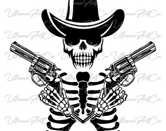 Cowboy Skeletons SVG I Halloween SVG I Skeleton Halloween SVG I Cowboys Svg I Western Halloween Svg Png Cut file Png I Svg Files For Cricut