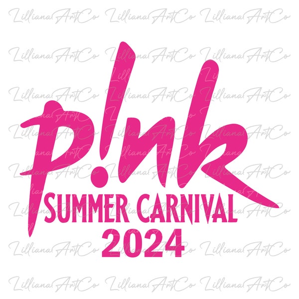 P!nk Zomercarnaval 2024 SVG I Pink Singer 2024 World Tour SVG I Surprise Pink Tour Ik download instant bestanden