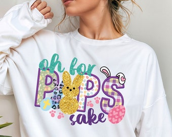 Namaakborduurwerk grappig Pasen PNG I Pasen-sublimatie I Pasen PNG I Retro Pasen PNG I Pasen-sublimatieontwerpen I Pasen Glitter Png I