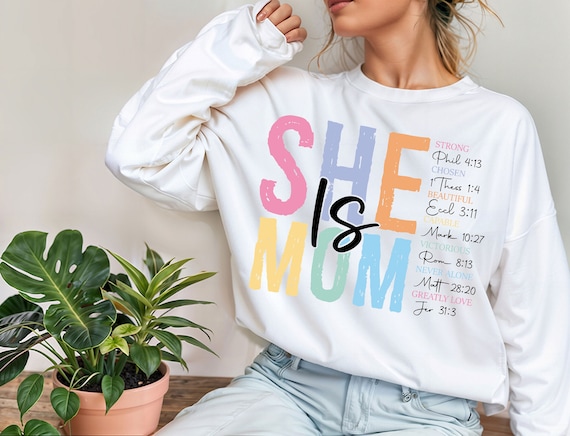 She is Mom PNG I She Is Strong PNG I Mother's Day PNG I Christian Mom Png I Christian Mother Png I Gift For Mom I Mom Life Png I Blessed Mom