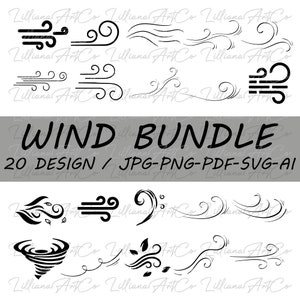 Wind Bundle SVG I 20 Design Wind Bundle SVG I Wind Storm Svg I Air Flow Svg I Storm Svg I Wind Png I Wind Vector I Wind Cut Files I