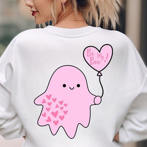 Be My Boo SVG-PNG I Valentines Ghost PNG I Ghost With Balloon I Valentines Day Sublimation I Girl Ghost Png I Popular Valentines Png-Svg