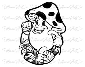 Happy and Always Smiling Magic Mushroom SVG Magic Mushroom SVG Mushroom Svg Mystical Mushroom Svg, Mushroom Svg, Mystical Svg, Floral Svg
