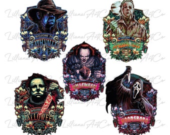 Halloween bundle PNG - halloween character Png - Instant download - commercial use - Horror Bundle PNG, Horror Movie PNG, Only 5 Png Files