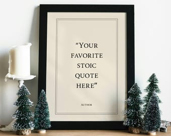 Custom Stoic Print, Personalized Stoicism Quote Poster, Roman Philosophy & Cardinal Virtues Wall Art, Growth