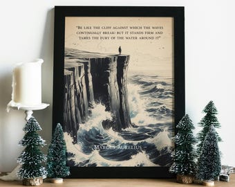 Marcus Aurelius Rome Stoicism Quote Poster, Discipline Amor Fati, Stoic Gift Idea, Cardinal Virtues Digital Download Decor, Personal Growth