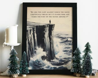 Stoic Marcus Aurelius Quote Poster, Discipline Rome Amor Fati Wall Art, Stoicism Gift Idea, Cardinal Virtues Decor, Personal Growth