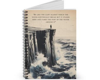 Marcus Aurelius Stoic Spiral Notebook, Stoicism Philosophy, Memento Mori Cardinal Virtues, Amor Fati Journaling