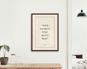 Custom Stoic Framed Poster, Stoicism Personalized Quote Frame, Cardinal Virtues Wall Art, Philosophy & Growth
