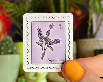 Sapphic City Lavender Stamp Vinyl Sticker
