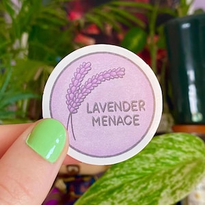 Lavender Menace vinyl sticker - wlw/lesbian