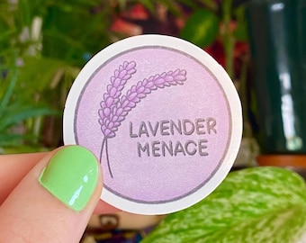 Lavender Menace vinyl sticker - wlw/lesbian