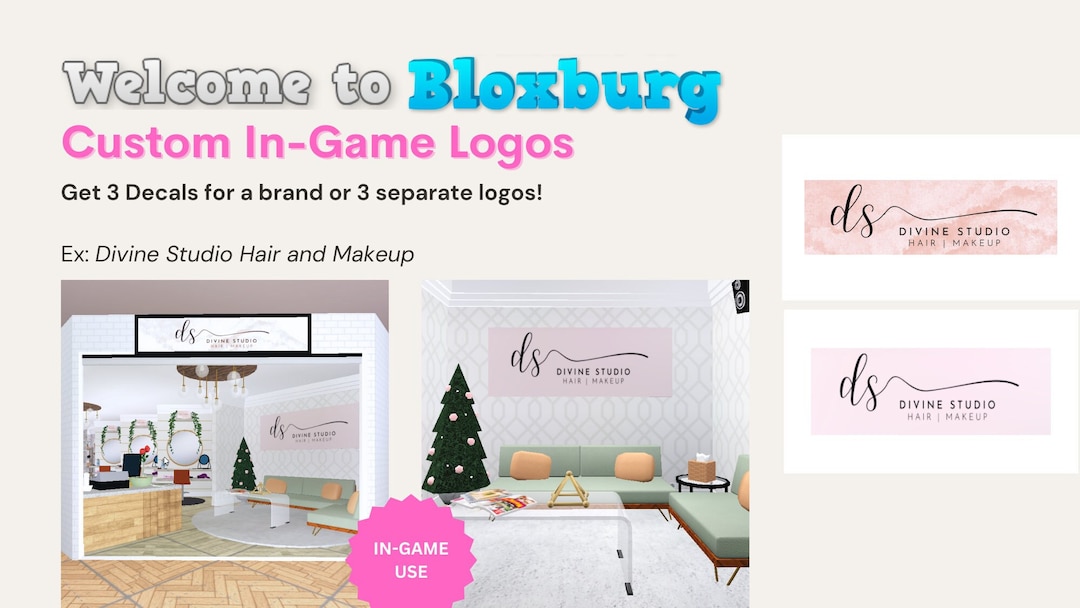 3 Custom Welcome to Bloxburg Logo Decals Spice up Your Store and Roblox ...