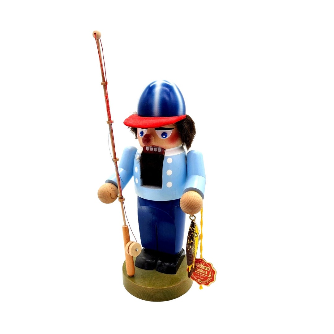 Nutcracker Steinbach Chubby Blue Fisherman With Tag Etsy