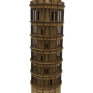 PISA TOWER Laser Cut, Laser cut Vektor, cnc, Lasercut Vektordateien, Pisa Tower Template 3 und 4 mm Dicke